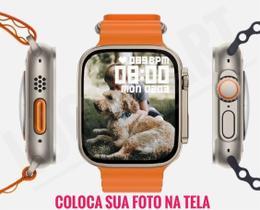 Relógio Digital Smartwatch Hw9 Ultra Max Laranja - Série 9, Tela Amoled, GPS, Duas Pulseiras