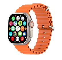 Relógio Digital Smartwatch Watch 9 Ultra Mini 41mm Pulseira Oceano Laranja Relógio Digital Smartwatch Watch 9 Ultra Mini 41mm Pulseira Oceano Laranja
