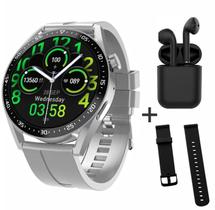 Relogio Digital Smatwatch Hw28 Esportivo tecnologia NFC mais pulseira e fone I12 Cor: Branco