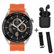 Relogio Digital Smatwatch Hw28 Esportivo tecnologia NFC mais pulseira e fone I12 Cor: Laranja