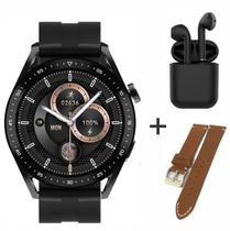 Relogio Digital Smatwatch Hw28 Esportivo tecnologia NFC mais pulseira e fone I12 Cor: Preto