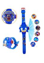Relógio Digital Sonic Azul Com Projetor Imagens