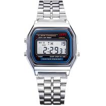 Relógio Digital Vintage Retro Unissex Aço Led Calendario Alarme Masculino Feminino Relógio Digital Vintage Retro Unissex Aço Led Calendario Alarme Masculino Feminino