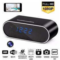 Relógio Digital Wi-fi c/ Mini Câmera Espião Escondida Áudio CAMREL Relógio Digital Wi-fi c/ Mini Câmera Espião Escondida Áudio CAMREL