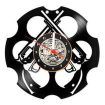 Relógio Disco De Vinil Ak 47 Decoração Jogo Arma Relógio Disco De Vinil Ak 47 Decoração Jogo Arma
