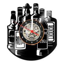Relógio Disco De Vinil Bar Bebida Drink Adega Decoração