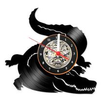 Relógio Disco De Vinil Decoração Criativa Jacaré Animal