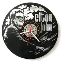 Relógio Disco de Vinil, Elton John, Pianista, Música, Decoração - Avelar Criações