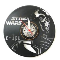 Relógio Disco de Vinil, Star Wars, Guerra nas Estrelas, Decoração, Filme, Darth Vader - Avelar Criações