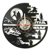 Relógio Disco de Vinil, Star Wars, Guerra nas Estrelas, Decoração, Filme, Death Star - Avelar Criações