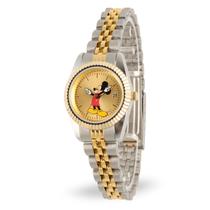 Relógio Disney Mickey Mouse feminino com mostrador dourado em aço inoxidável