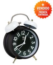 Relógio DIspertador Retrô Duplo Sino Analógico Vintage Clássico Quarto BRANCO