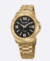 Relógio dourada Masculino seculus Long Life 20621GPSVDA2