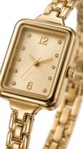 Relógio Dourado Feminino Com Retangular Sofisticado Relógio Dourado Feminino Com Retangular Sofisticado