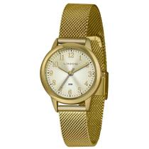Relógio Dourado Feminino Lince Classic LRG4653L