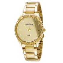 Relógio Dourado Feminino Mondaine 32347LPMVDE1