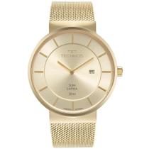 Relogio dourado feminino technos original gm17aa/1x