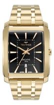 Relógio Dourado Masculino Quadrado Technos Executive Fundo Preto Relógio Dourado Masculino Quadrado Technos Executive Fundo Preto