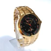 Relógio Dourado masculino technos original 2117lbe/4p