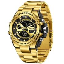 Relógio Dual Display Digital com Pulseira Silicone Multifuncional Impermeavel