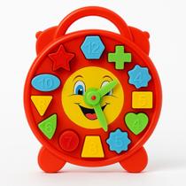Relógio Educativo Brinquedo Bebê De Encaixar Peça Geométrica