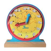 Relógio Educativo Libras Brinquedo Pedagógico Inclusivo MDF - Simque - 5 anos