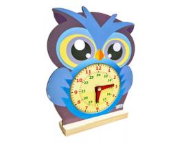 Relógio Educativo Pedagógico Aprendendo As Horas Em Madeira