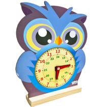 Relógio Educativo Pedagógico Aprendendo As Horas Em Madeira
