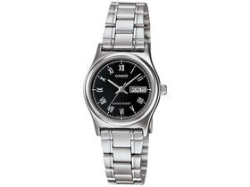 Relógio Elegante Casual Acessório Feminino Casio LTPV006D 1BUDF Aço Inox Analógico Calendário Data e Dia Resistente à Água