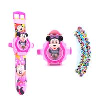 Relógio Eletrônico Infantil Com Projetor De Imagens Minnie Mouse