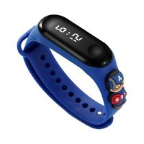 Relógio Eletrônico LED À Prova d'Água Para Crianças, Avengers, Homem-Aranha, Homem De Ferro, Capitão