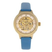 Relógio Empress Alice EMPEM3204 Automatic MOP Skeleton Blue Leather