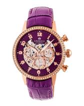 Relógio Empress Beatrice EMPEM2006 Pulseira de couro roxa
