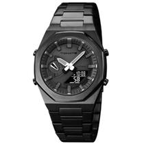 Relógio Esportivo Aço Inoxídável Preto Relógio Esportivo Aço Inoxídável Preto