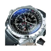 Relógio Esportivo Automático Masculino Em Aço Inoxidável Prata JARAGAR Luxuoso Relógio Militar De