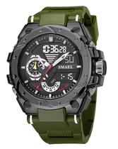 Relógio esportivo digital analógico masculino FANMIS à prova d'água verde Relógio esportivo digital analógico masculino FANMIS à prova d'água verde
