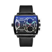 Relógio Esportivo Digital De Quartzo À Prova d'Água Com Duplo Display Para Homens, Quadrado,