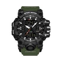 Relógio Esportivo Masculino À Prova D'Água Com Duplo Display, Relógio De Pulso Militar Quartz Com