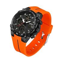 Relógio Esportivo Masculino À Prova d'Água LED Analógico Digital Com Duplo Display Quartz SANDA Moda