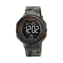 Relógio Esportivo Masculino Camuflado 5Bar À Prova D'Água Digital LED Luz Alarme Contagem Regressiva