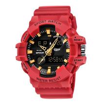 Relógio Esportivo Masculino de Luxo com LED Digital (Vermelho)