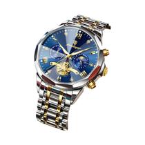 Relógio Esportivo Masculino Luxuoso À Prova d'Água Com Cronógrafo Luminoso Em Aço Inoxidável Quartz