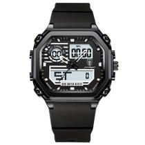 Relógio Esportivo Masculino Pulseira em Silicone Display Híbrido Digital-Analogico