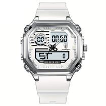 Relógio Esportivo Masculino Pulseira em Silicone Display Híbrido Digital-Analogico