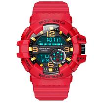 Relógio Esportivo Masculino SANDA Multifuncional Relógio de Pulso Analógicos Digitais Tela LED A Prova Dágua