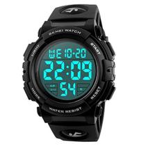 Relógio esportivo SKMEI Black Digital para homens, adolescentes e meninos, silicone