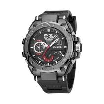 Relógio Esportivo SMAEL Masculino À Prova D'Água 50M Resistente a Choques Com Display LED E Alarme