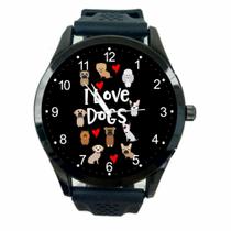 Relógio Eu Amo Cachorros De Pulso Unissex I Love Dog T14