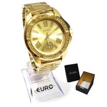 Relógio Euro Feminino Analógico Big Case Dourado EU2115AP/4D