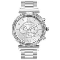 Relógio Euro Feminino Big Case Prata - EUJP25AY/4K